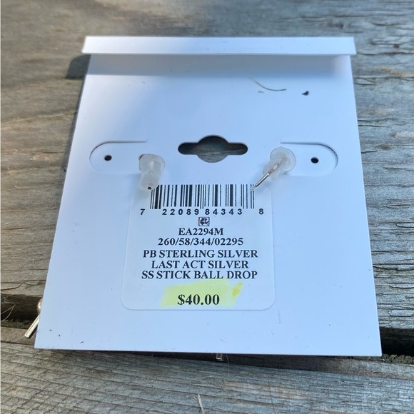 NWT GIANI BERNINI STERLING SILVER POLISHED BALL & STICK EARRINGS - Picture 6 of 6